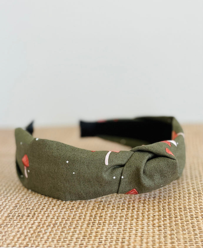 Olive Mushroom top knot headband