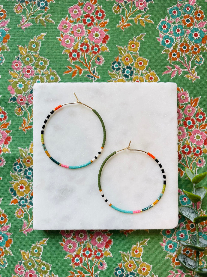 Pie in The Sky miyuki glass  Hoops