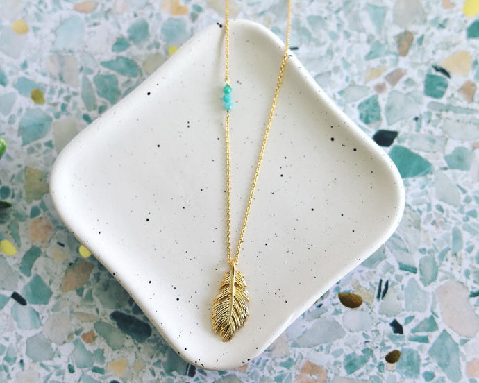 Take Flight feather pendant necklace