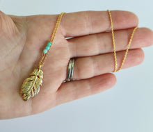 Load image into Gallery viewer, Take Flight feather pendant necklace
