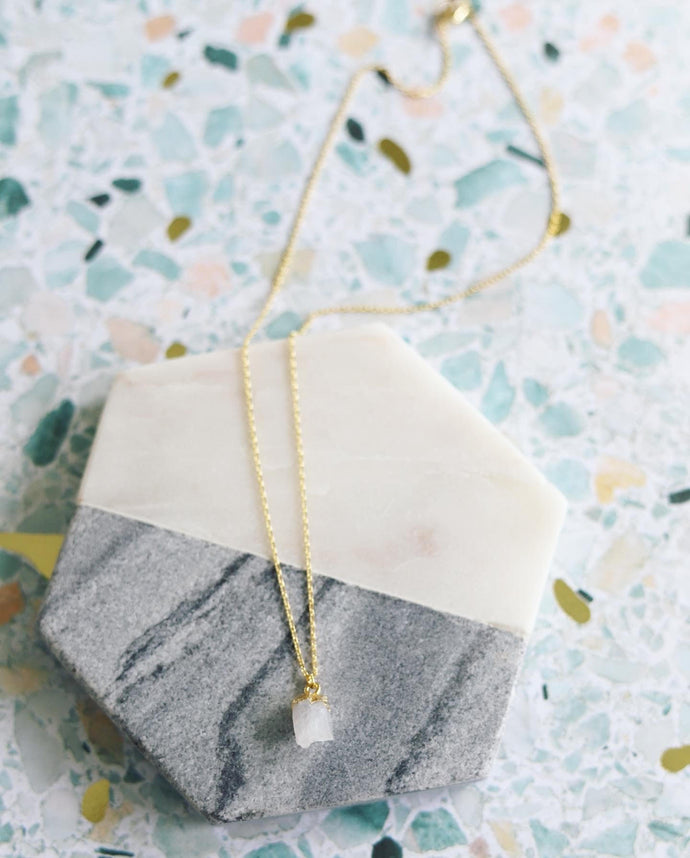 Tip of The Ice raw Moonstone pendant necklace