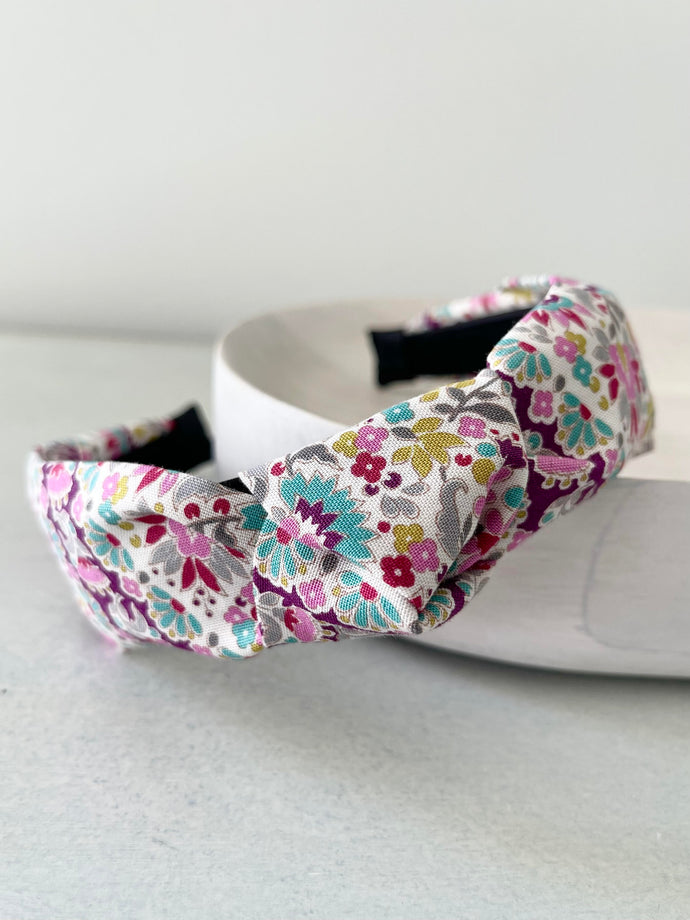 Whimsybird Plum Top knot headband