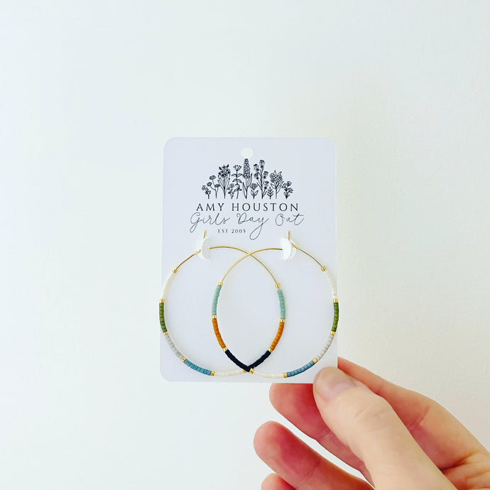 Yellowstone weightless round glass bead hoops