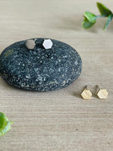 Load image into Gallery viewer, petit hexagon post earrings
