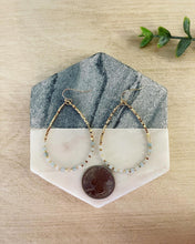 Load image into Gallery viewer, Sea Splash weightless amazonite teardrop dangles
