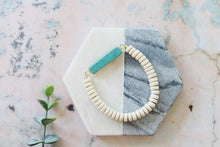 Load image into Gallery viewer, Odyssey turquoise and wood stretch bracelet
